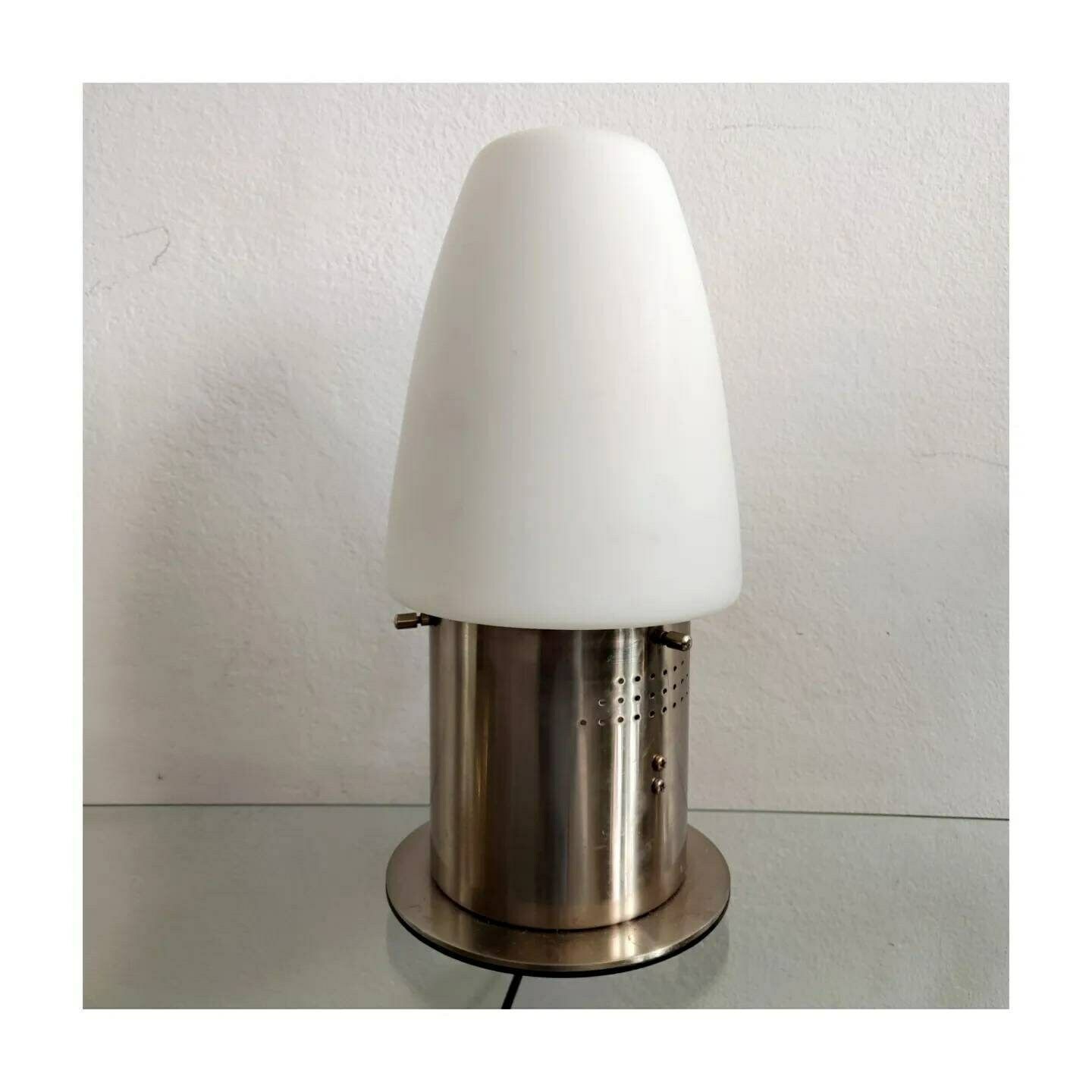 Pair Of Space Age Lamps Shaped As Rockets // Opaline Glass Lamps // Made In West Germany In 1970s photo for sale
