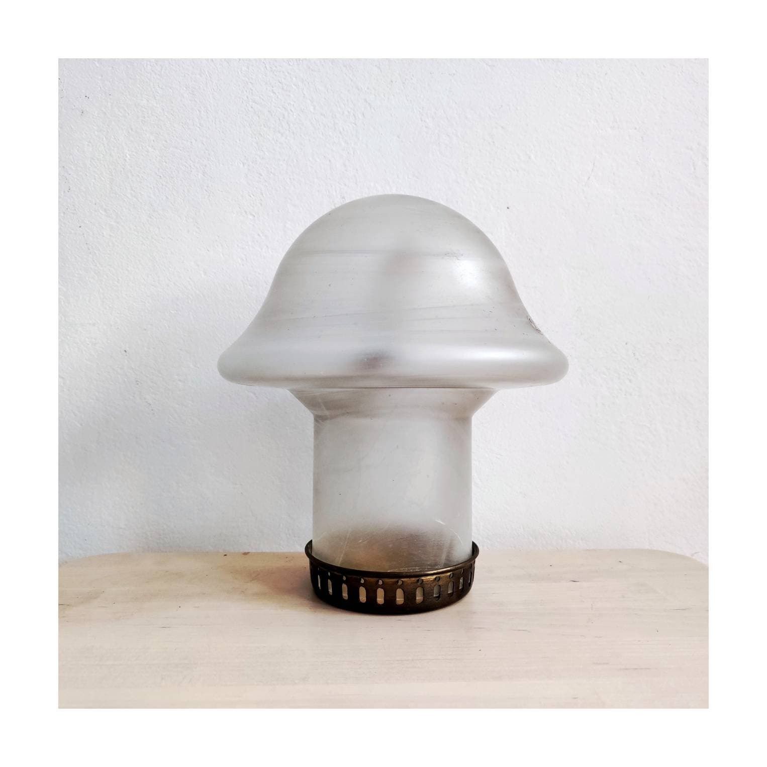 Mushroom Shaped Lamp By Peill And Putzler // Vintage Table Lamp // Glass Table Lamp // Made In West Germany In 1970s
