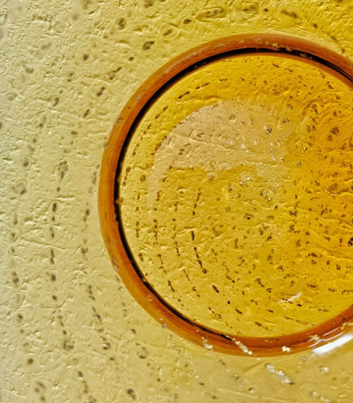 Mid Century Modern Yellow Murano Art Glass Decorative Plate With Golden Dust // Made In Italy In 1960s photo Home Decor