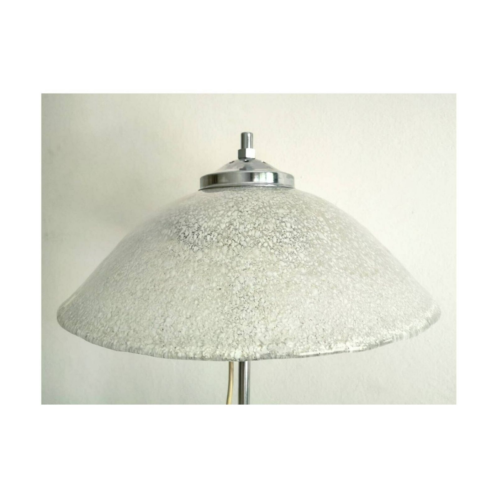 Mid Century Modern Murano Glass Floor Lamp // Tall Murano Glass Lamp // Iced Murano Glass Lamp // Made In Italy In 1970s photo Lighting