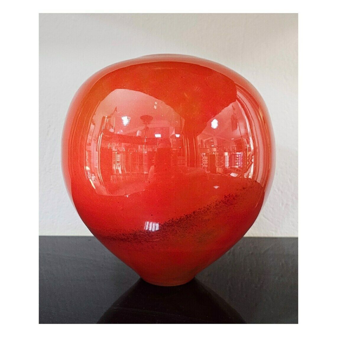 Rare Murano Glass Vase Done In Vibrant Red Glass // Stunning Murano Glass Vase // Made In Italy In 1950s photo for sale