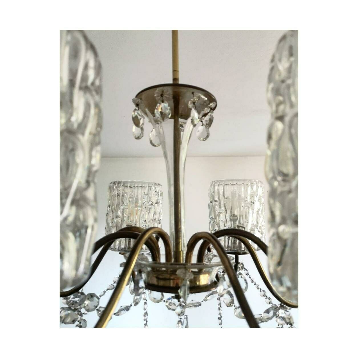 photo for sale Mid Century Modern Crystal Chandelier By Rupert Nikoll // Vintage Crystal Chandelier // Luxurious Crystal Chandelier // Made In Austria