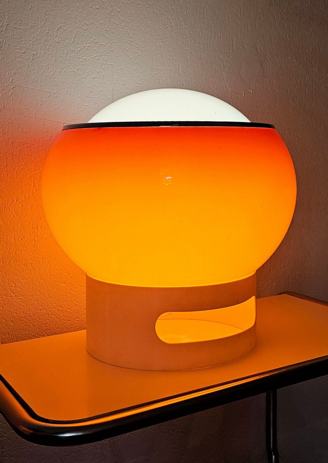 Very Rare Orange Clan Lamp By 6g Studios For Harvey Guzzini / Guzzini Lamp For Meblo / Guzzini Clan Lamp / Made In Yugoslavia In 1970s photo buy