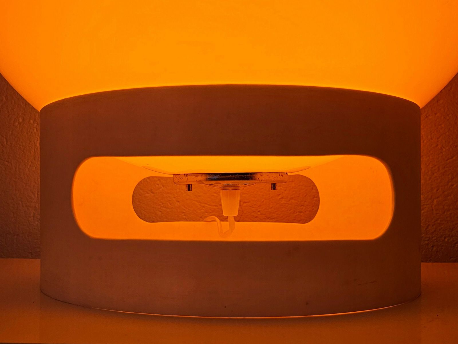 Very Rare Orange Clan Lamp By 6g Studios For Harvey Guzzini / Guzzini Lamp For Meblo / Guzzini Clan Lamp / Made In Yugoslavia In 1970s photo vintage