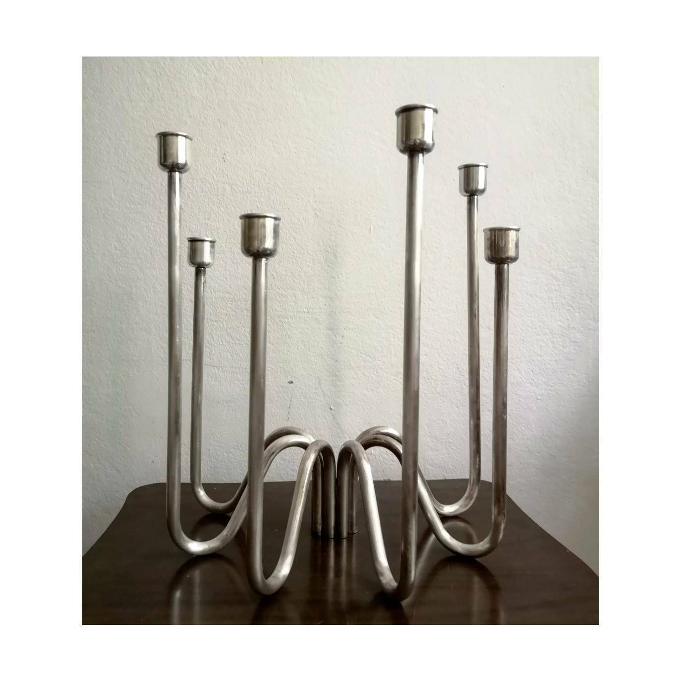 Set Of 3 Candlestick Holders By Lino Sabattini / Mid Century Modern Candle Holders / Silver Plated Candle Holders / Made In Italy In 1960s