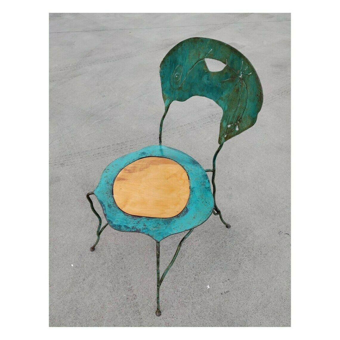 Pair Of Abstract Art Handmade Chairs By Bohuslav Horak// Postmodern Sculptural Chairs // Made In Czechoslovakia In 1980s photo Furniture