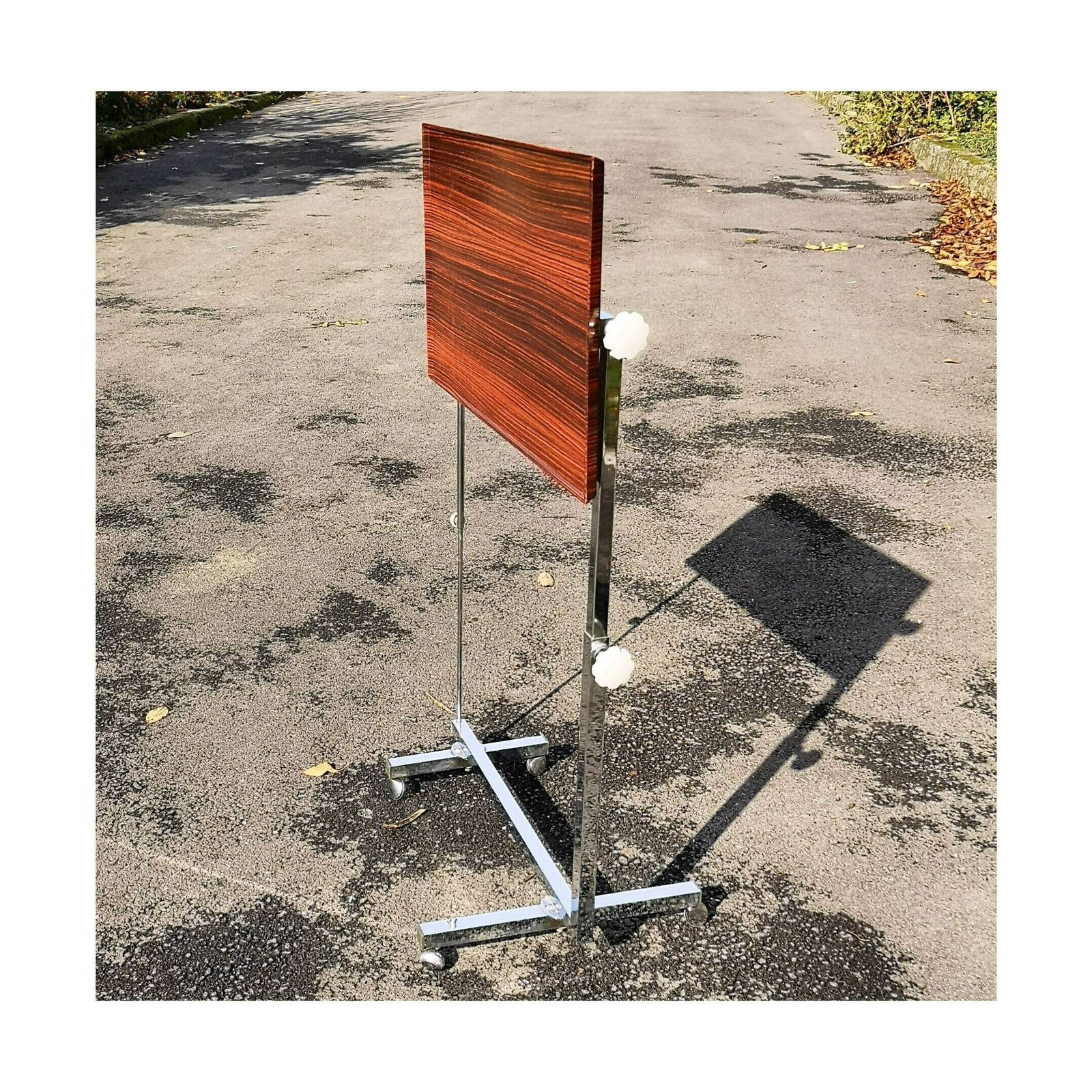 Bremshey & Co. Adjustable Side Table // Mid Century Modern Multipurpose Side Table // Chrome And Plywood Side Table // Made In West Germany photo vintage