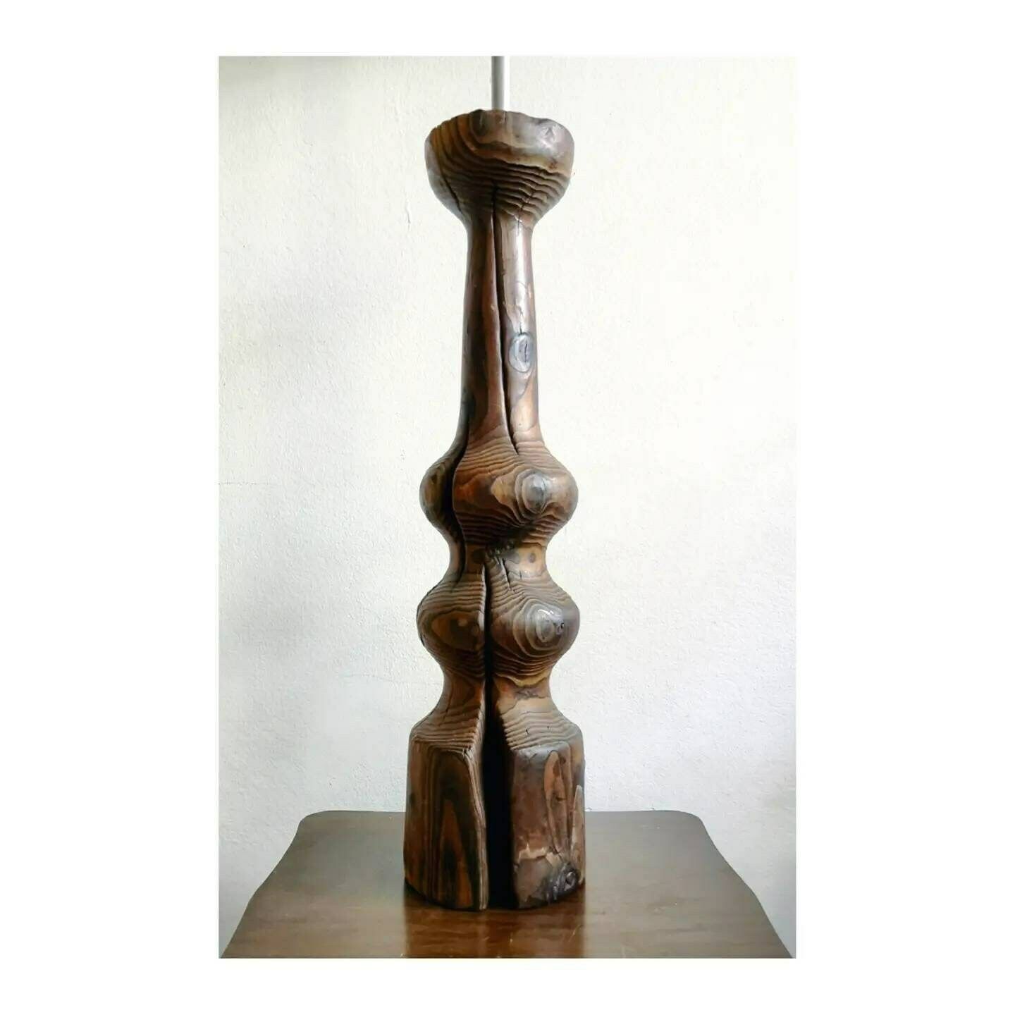 Vintage Hand Carved Timber Floor Lamp // Mid Century Modern Floor Lamp // Wicker Shade Floor Lamp // Made In West Germany In 1960s photo 595.0