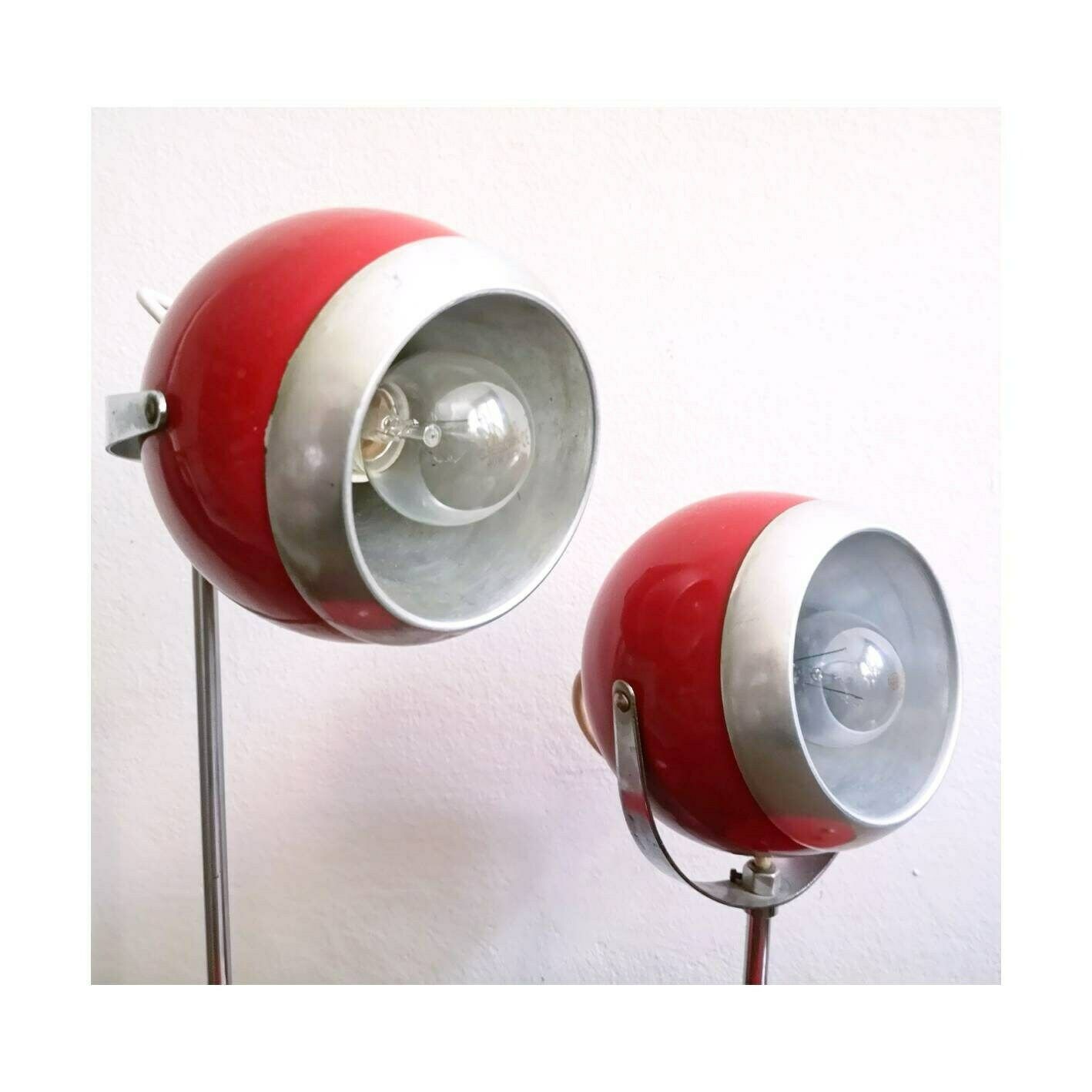 photo furniture Pair Of Space Age Eyeball Table Lamps // Red Eyeball Lamps // Pair Of Red Table Lamps // Space Age Lamps // Made In Yugoslavia In 1970s