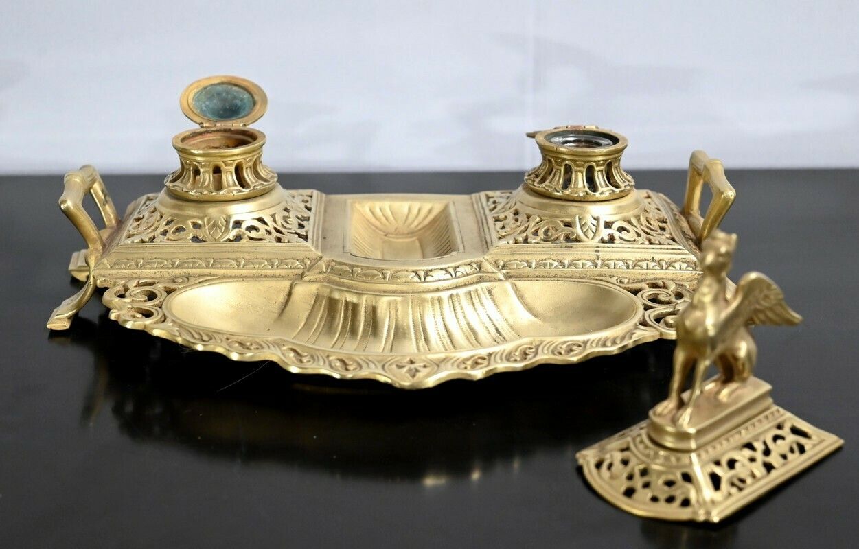 Gilt Bronze Inkwell – Late 19th Century photo vinterior