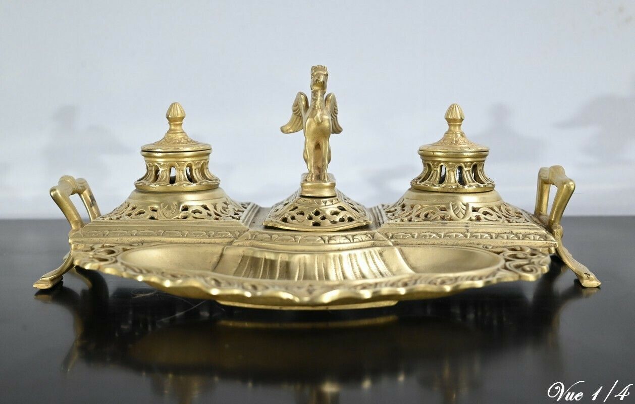 photo buy Gilt Bronze Inkwell – Late 19th Century