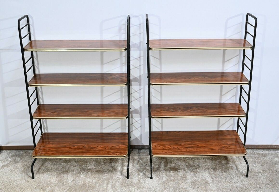 Pair Of Metal And Laminate Shelves – 1950