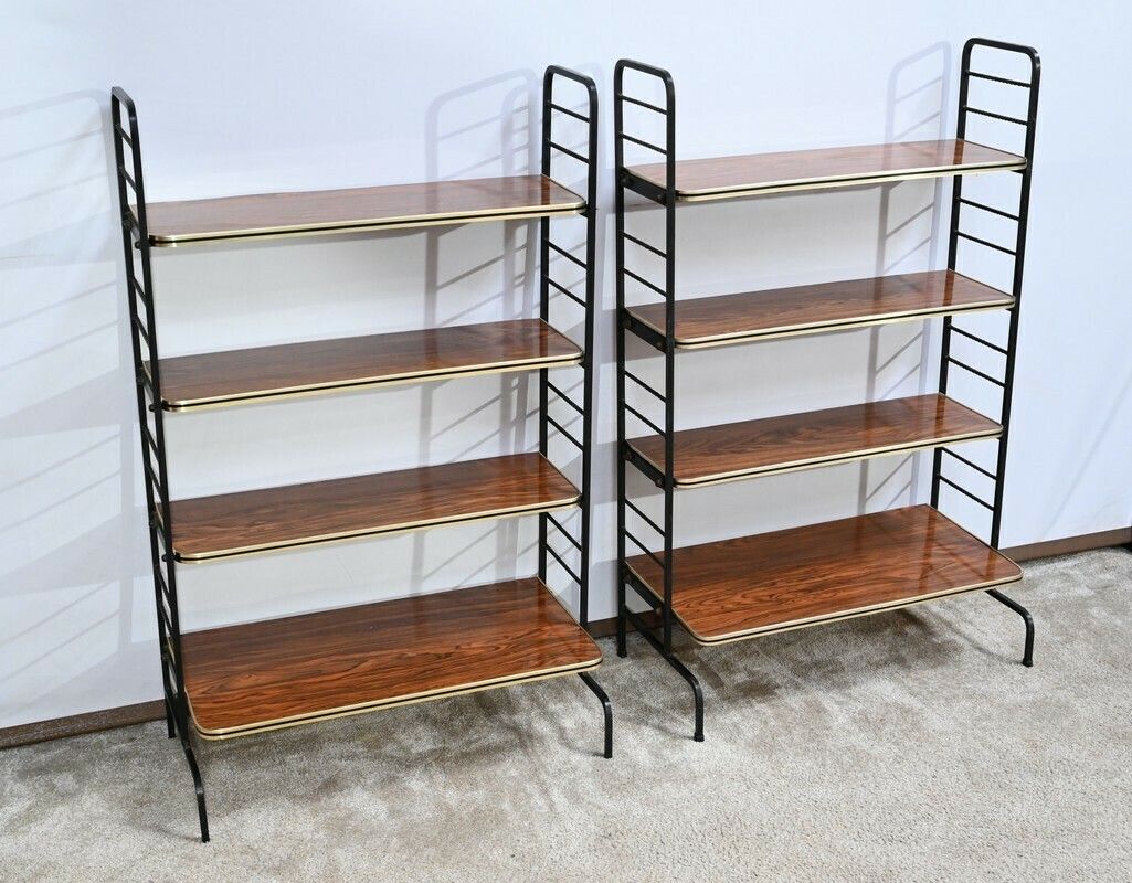 Pair Of Metal And Laminate Shelves – 1950 photo furniture