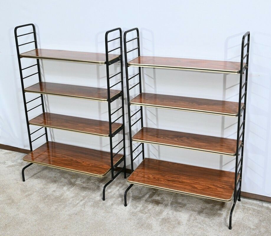 Pair Of Metal And Laminate Shelves – 1950 photo for sale