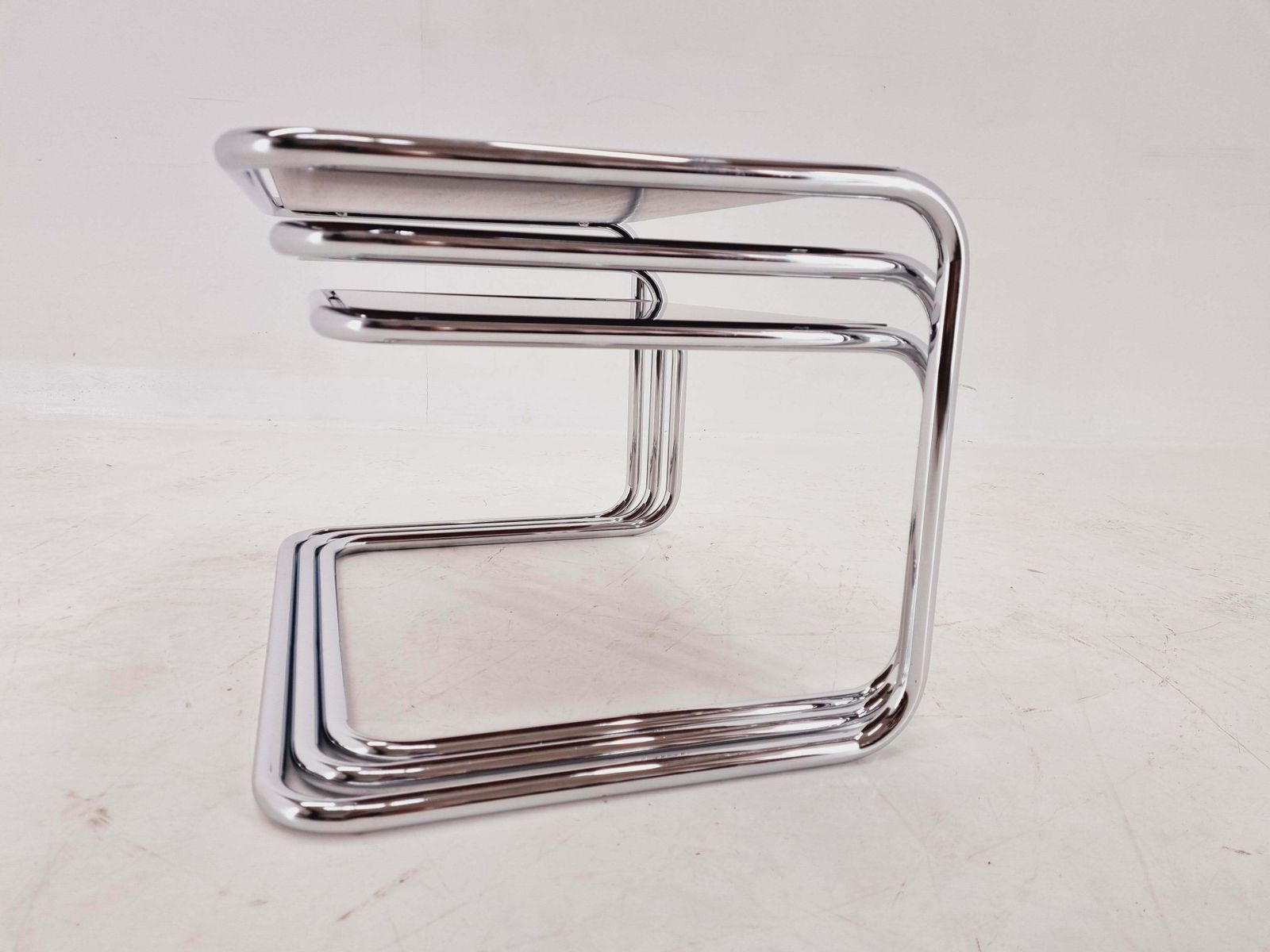 Exclusive Rare Midcentury Nesting Tables, Cocobolo Palisandr And Chrome, 1950s. photo vintage