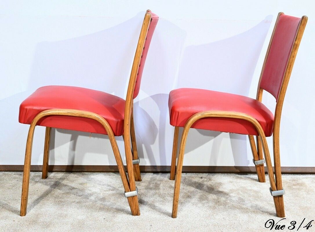 Furniture Pair Of “Bow Wood” Chairs, Signed H.Steiner – 1950 photo