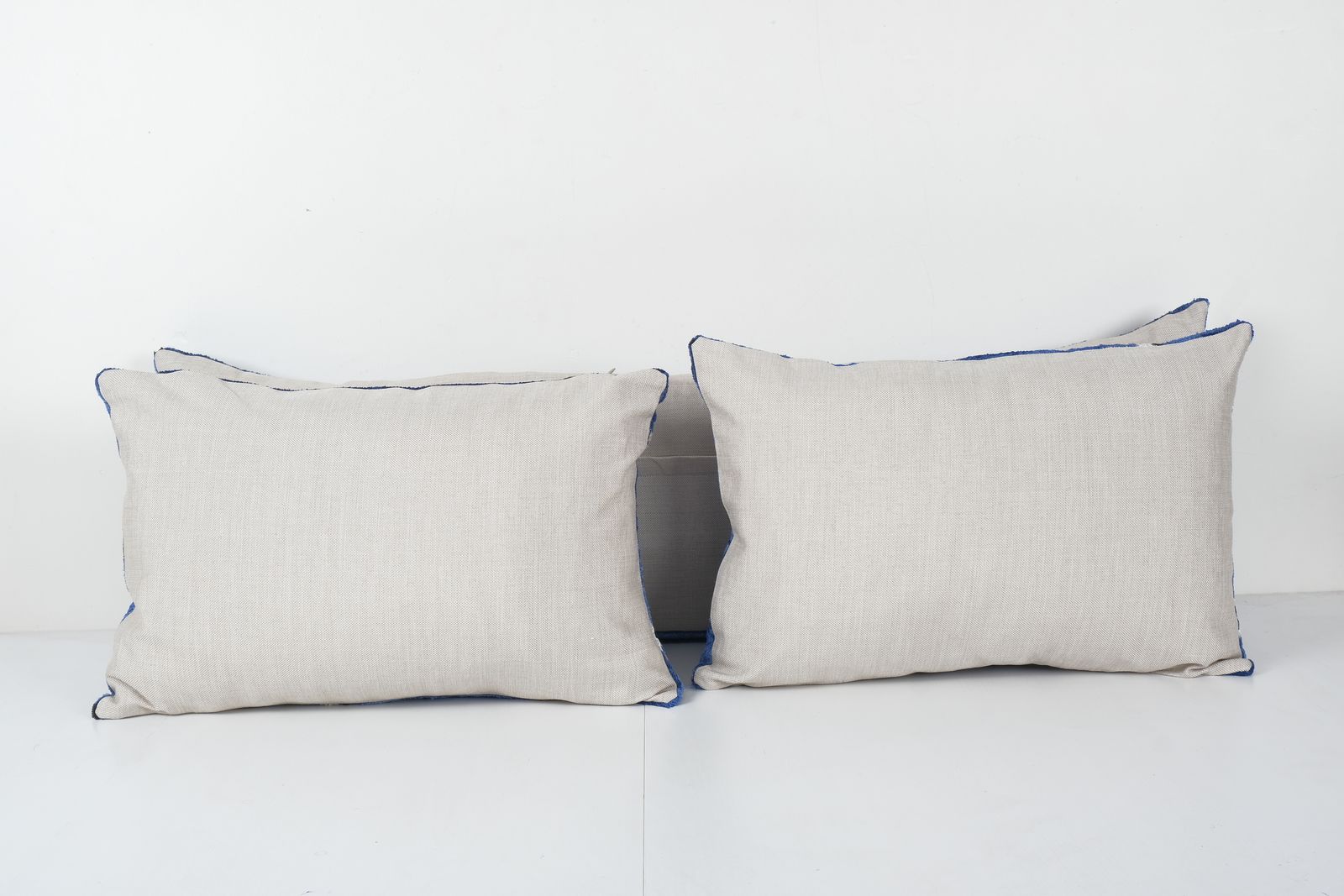 Christmas Gift Blue Lumbar Pillow Cover, Set Of Three Lamb Handmade Design Silk Ikat Bedding Velvet Pillowcase, Pair Bohemian Cushion Cover photo for sale