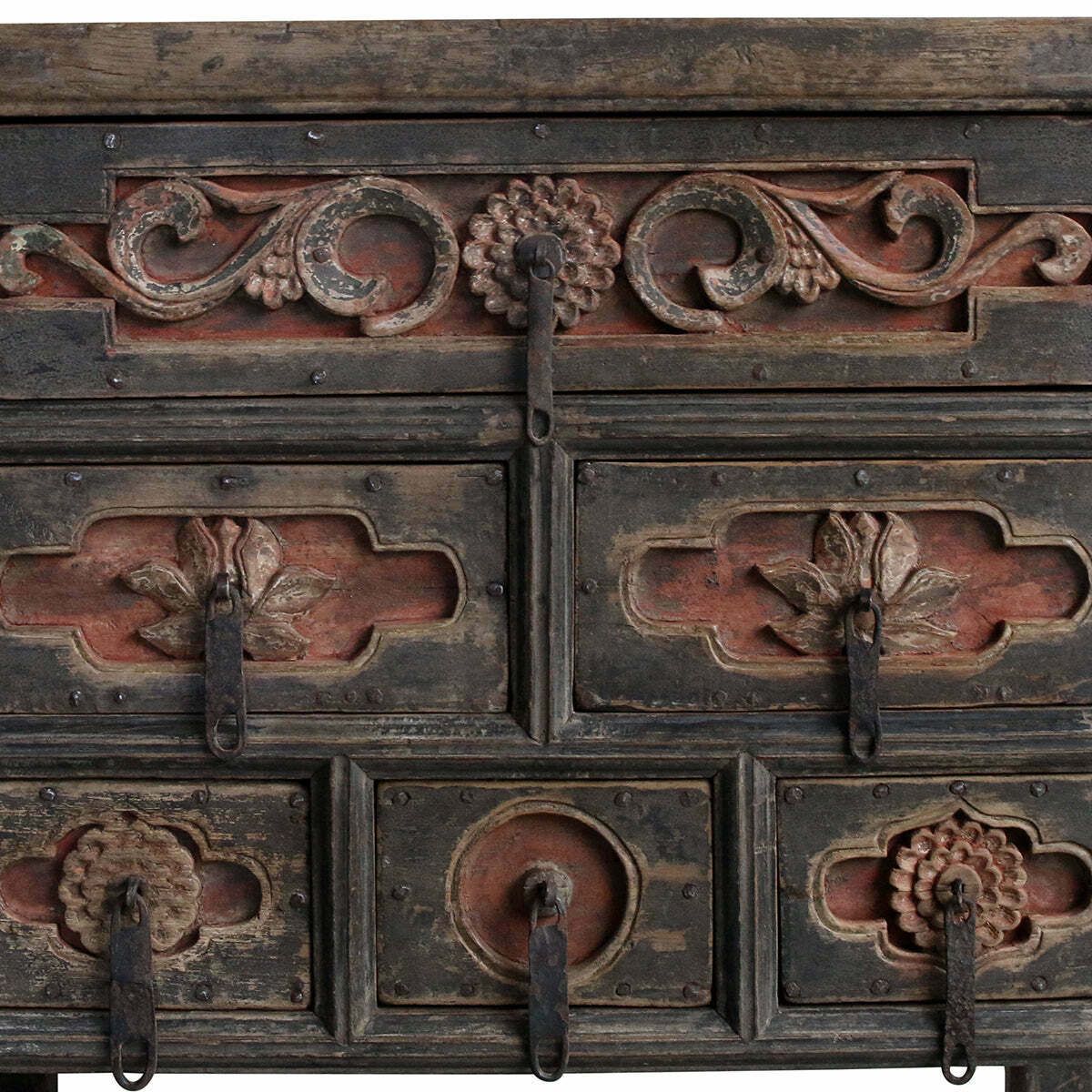 Six Drawer Antique Carved Coffer photo Furniture