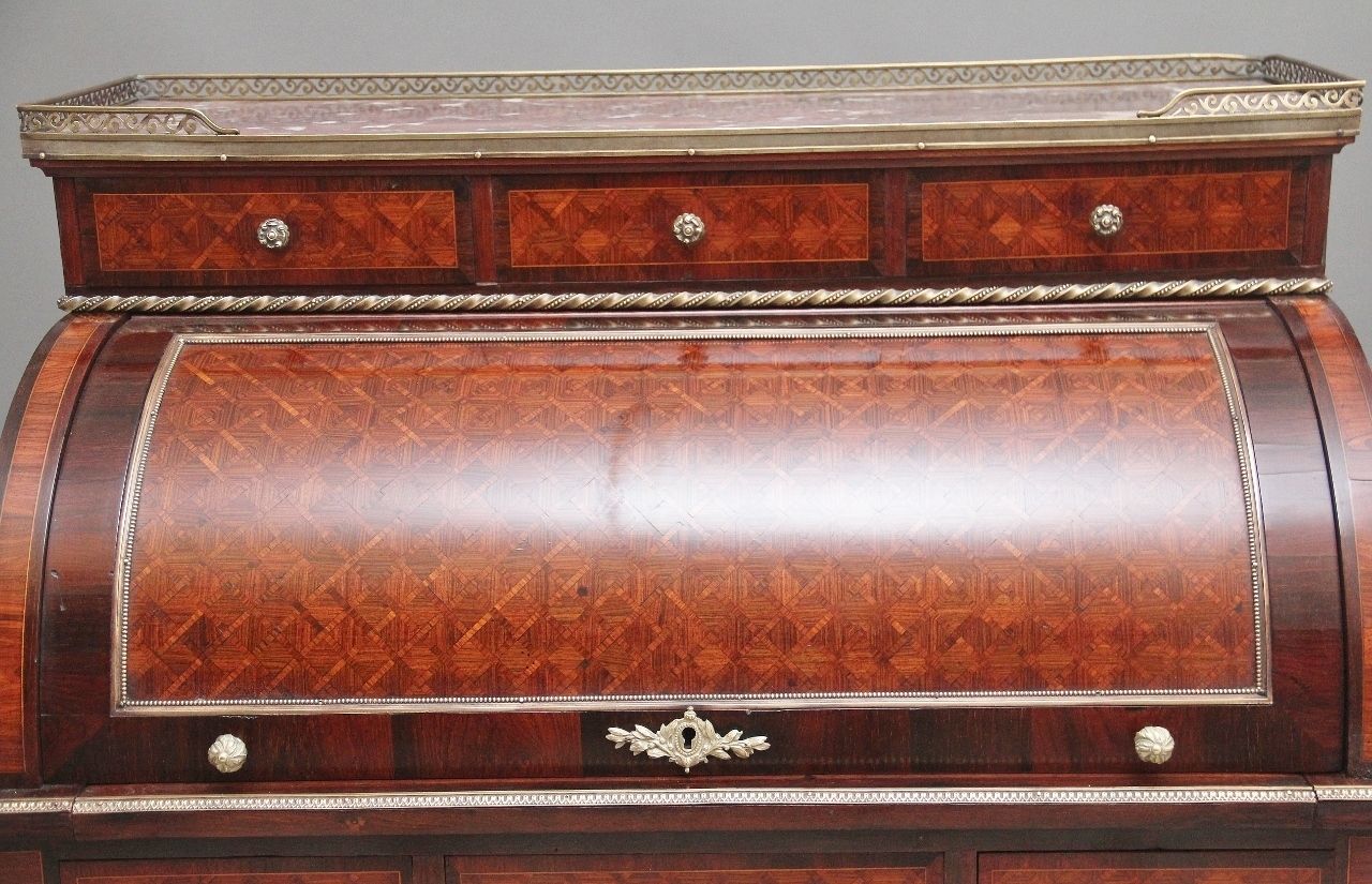 photo furniture 19th Century French Kingwood Cylinder Desk