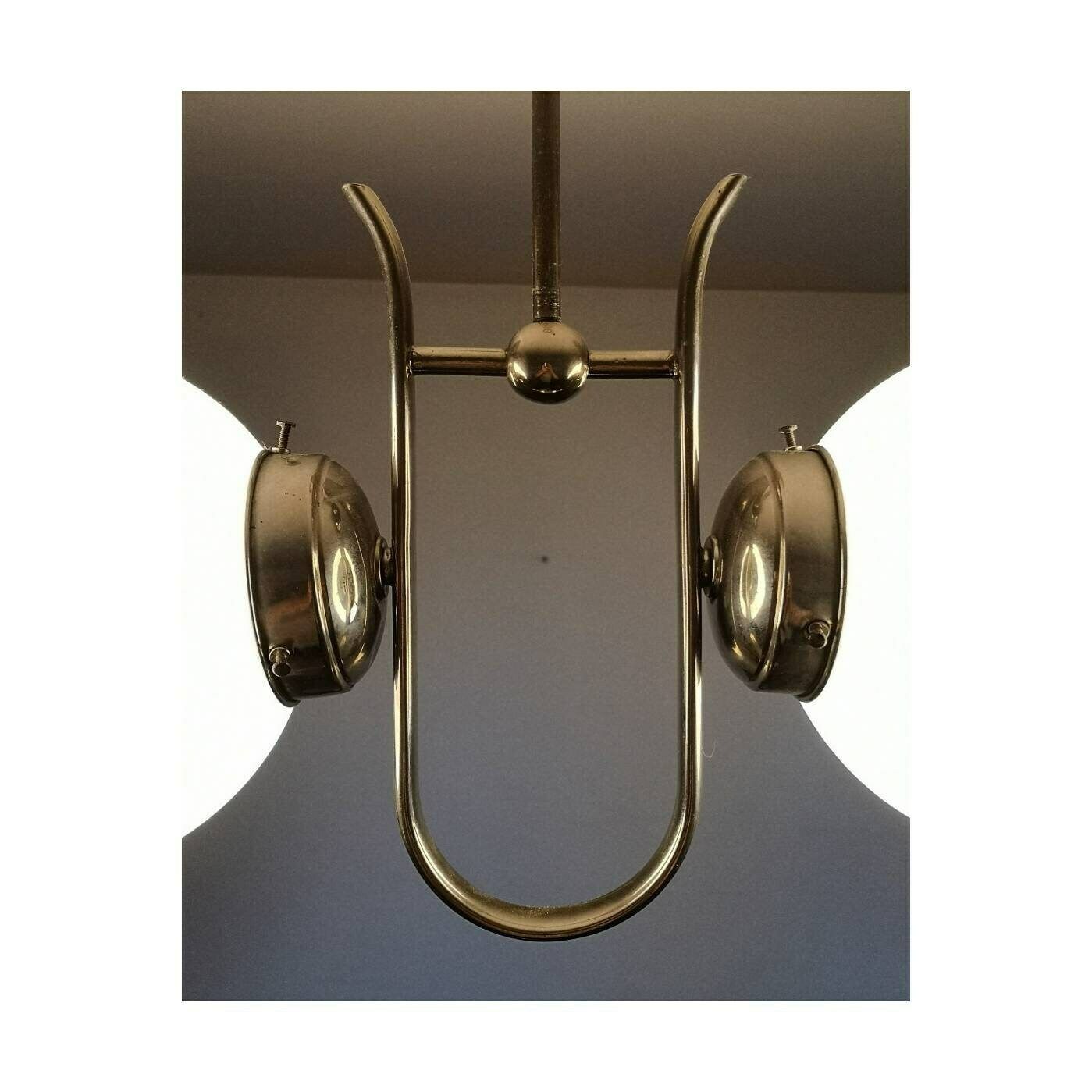 Rare Bauhaus Ceiling Lamp // Antique Dual Ceiling Lamp // Bauhaus Chandelier // Bauhaus Design // Made In Germany photo Lighting