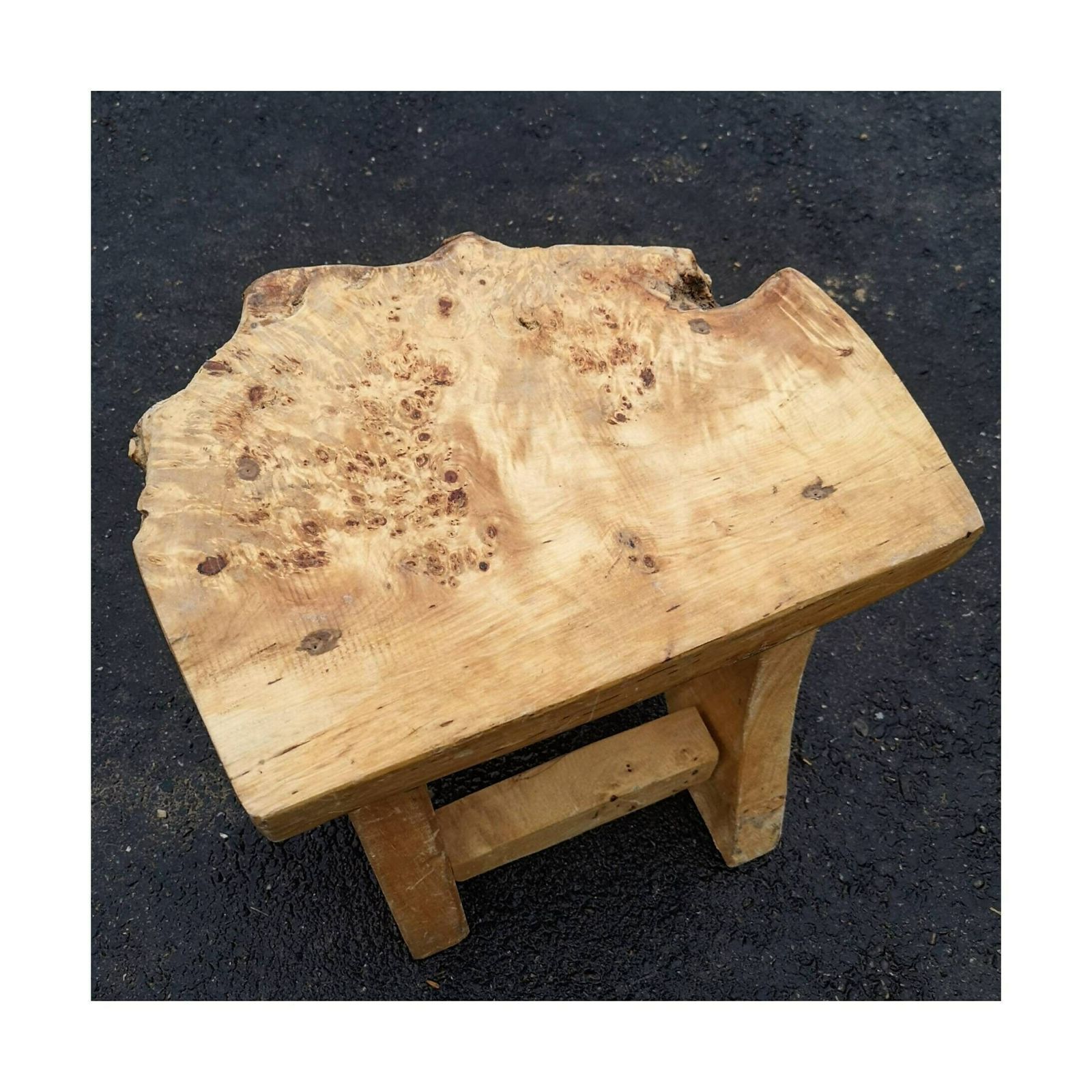 Pair Of Garden Stools In Burlwood // Barn Stools Made Of Solid Wood // Organic Stool // Raw Design Stool // Patio Stool // Raw Look Stool photo vintage