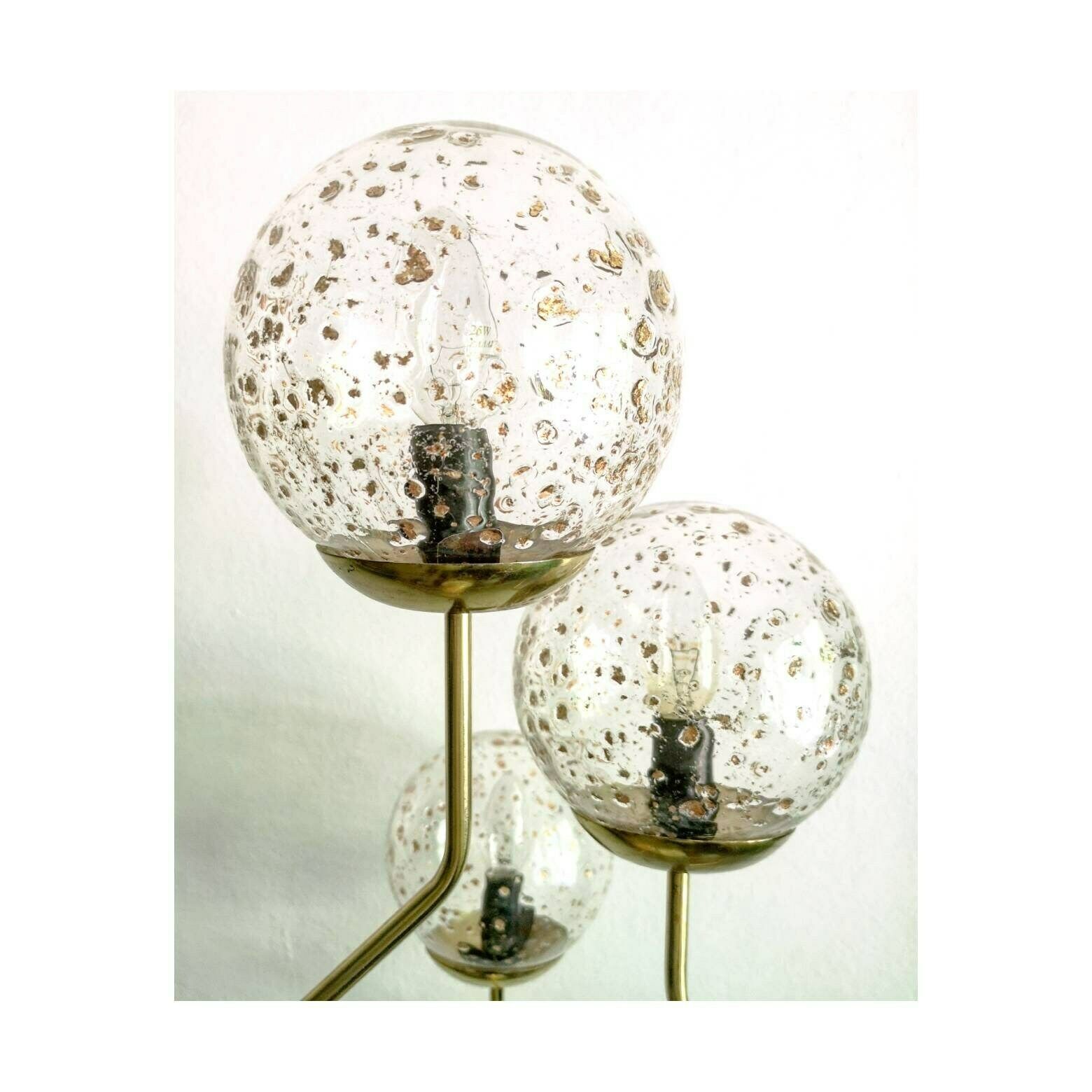 1960s Mid Century Modern Floor Lamp In White And Gold // Vintage Tall Floor Lamp With 3 Semi Adjustable Glass Balls // Made In Italy photo buy
