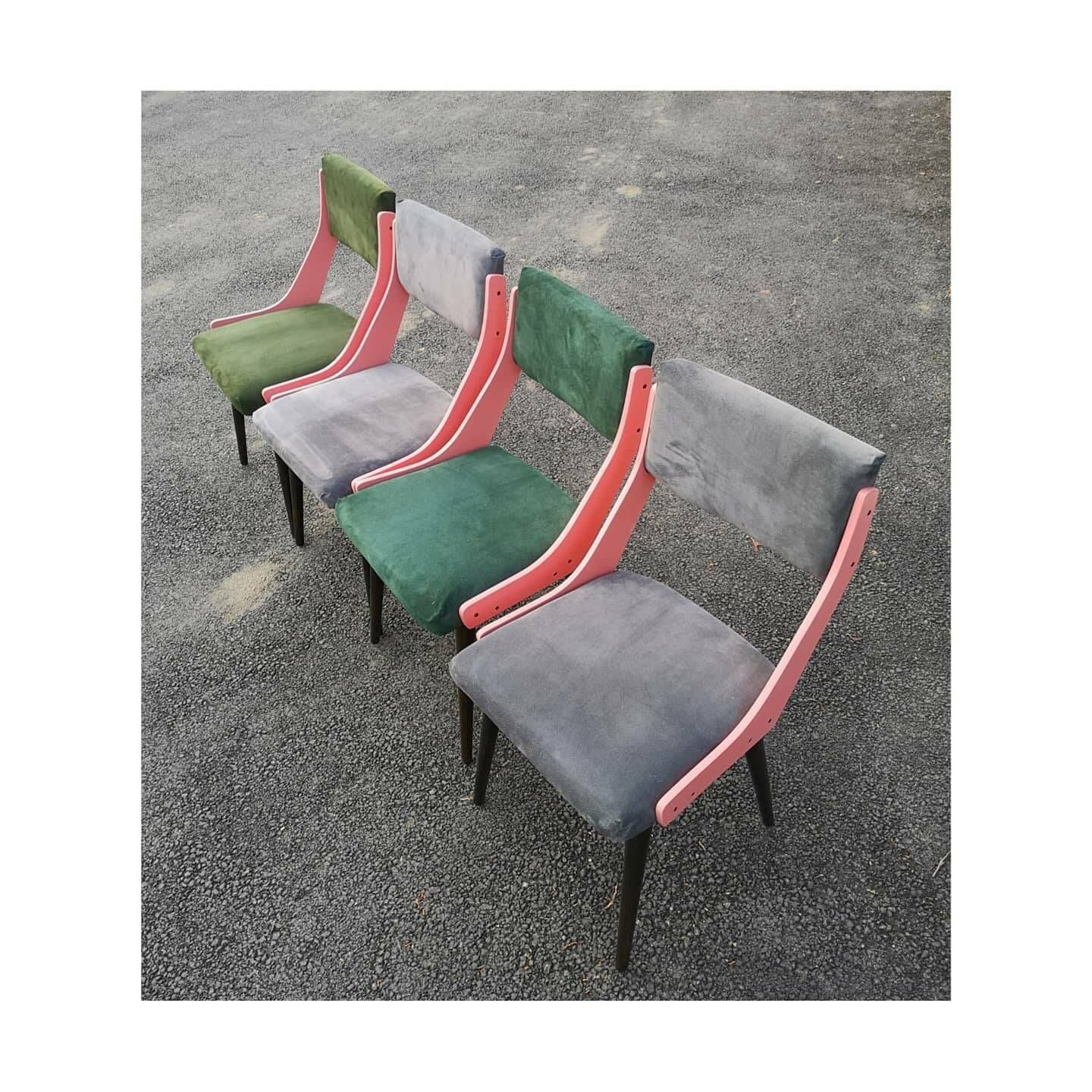 1of4 Redesigned Pair Of Vintage Chairs // Mid Century Modern Chairs // Leather Chairs // Made In Yugoslavia In 1960s