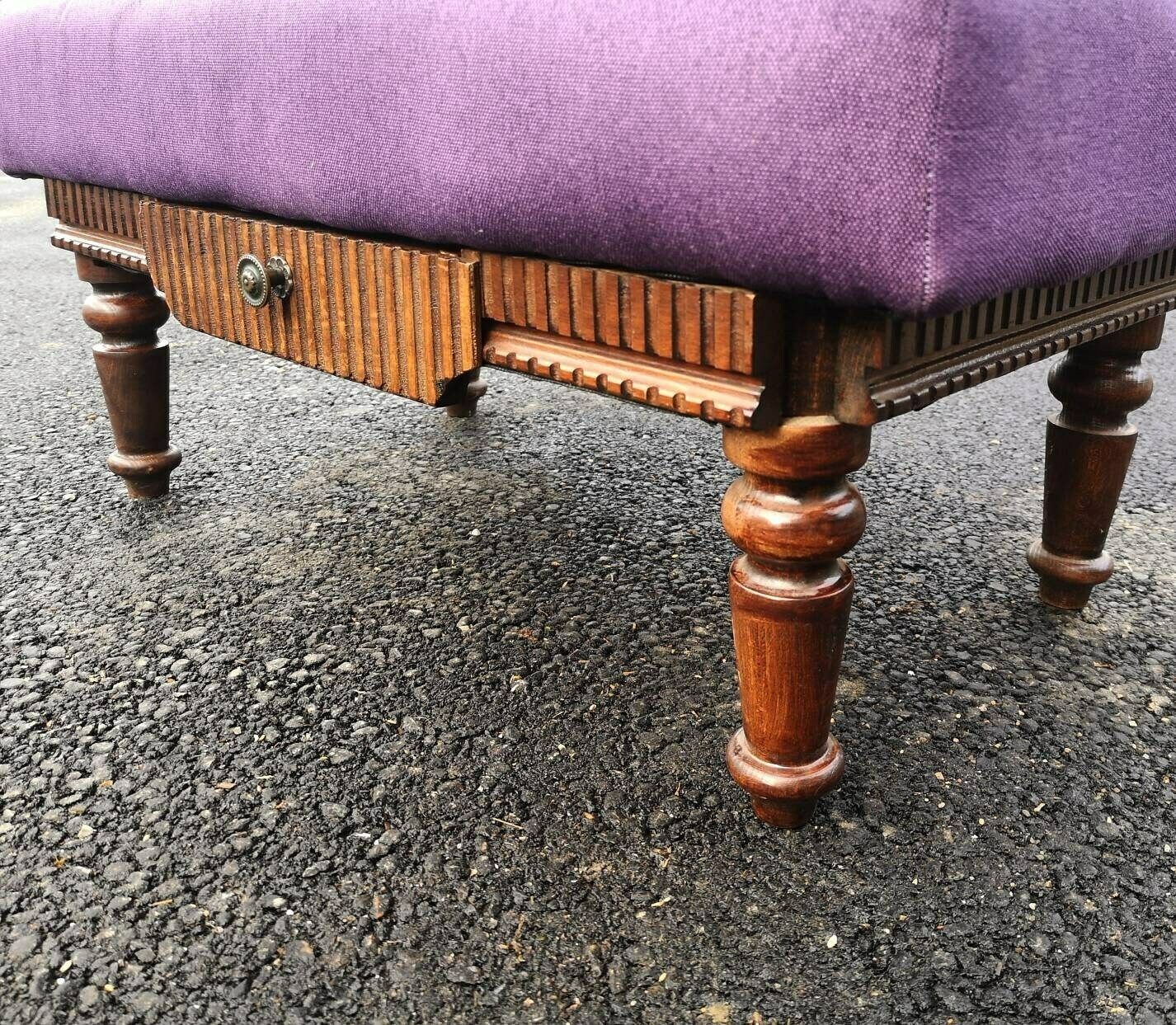 1800s Footrest Or A Small Ottoman // Antique Tabouret // Antique Footrest photo 265.0