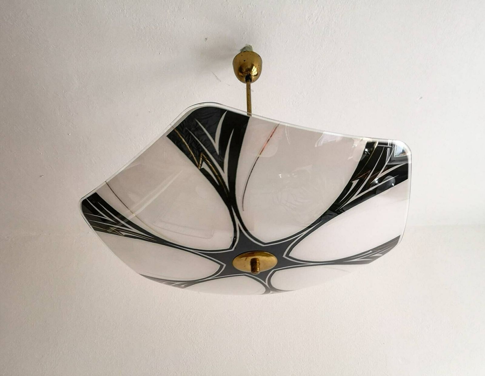 photo furniture 1950s Napako Elegant Light Pendant // Vintage Umbrella Shaped Hanging Lamp // Vintage Ceiling Lamp Made In Czechoslovakia