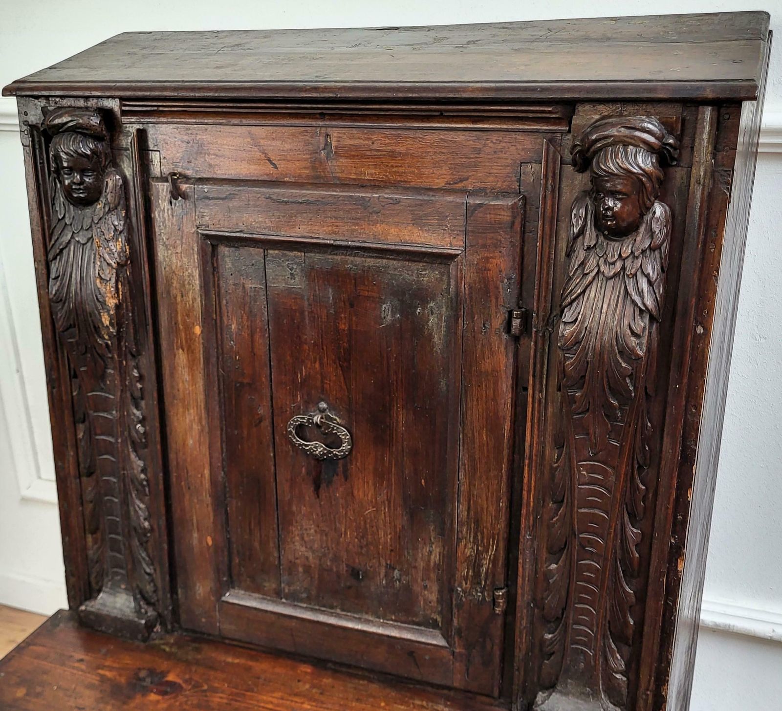 Antique Italian Carved Walnut Oratoire Prie Dieu Prayer Kneeler photo Furniture