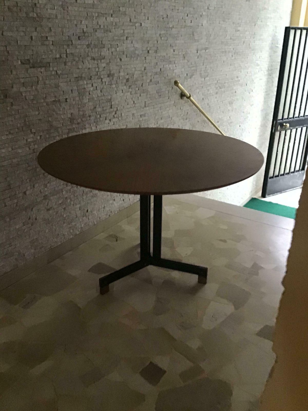 Ignazio Gardella Dining Table Brass Iron Wood, 1950, Italy photo Furniture