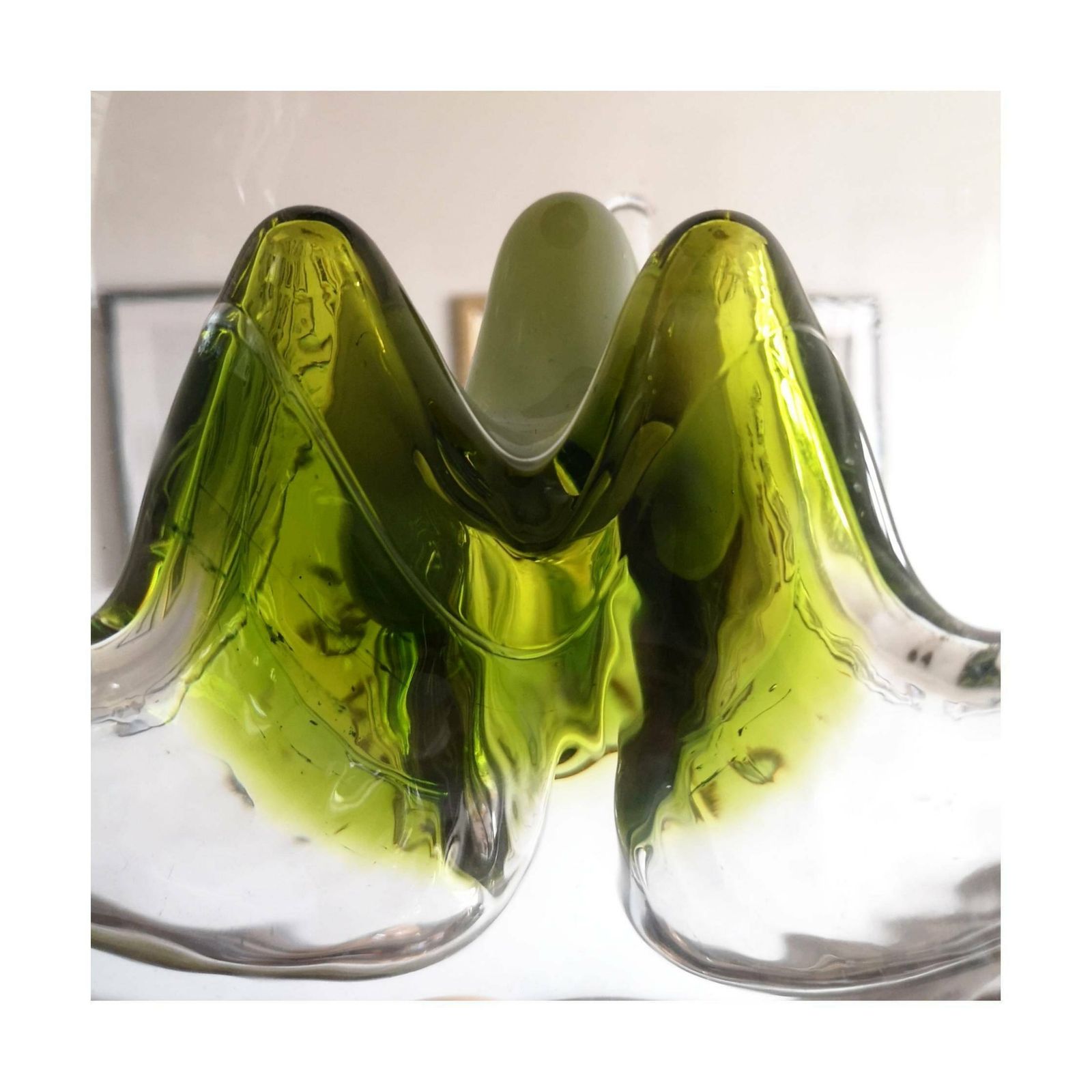 1960s Mazzega Pendant // Mazzega Pendant With Murano Glass // Mid Century Modern Green Mazzega Chandelier // Made In Italy photo furniture