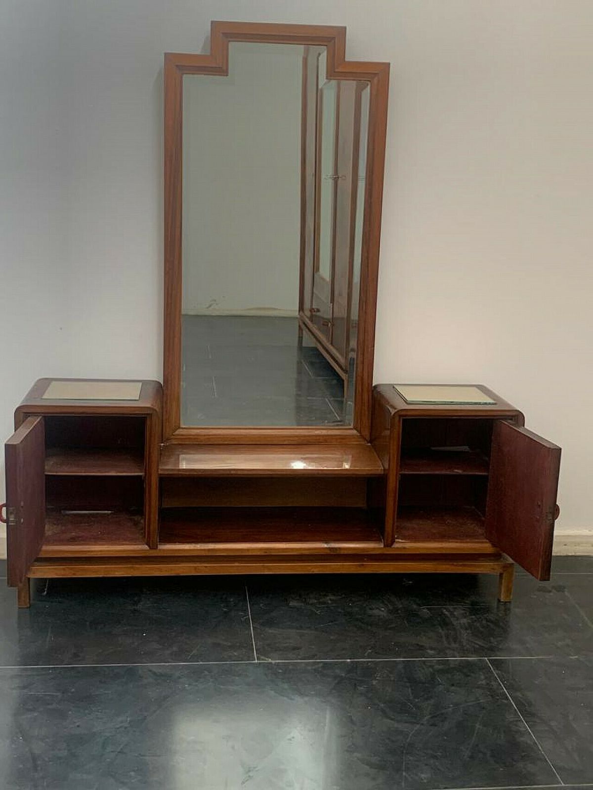 photo furniture Walnut, Walnut Root And Maple Vanity Mirror, 1930s