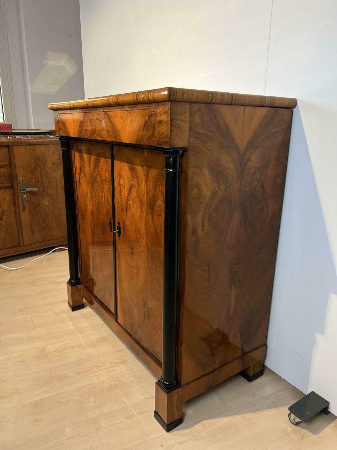 Large Biedermeier Half Cabinet, Walnut And Ebonised, South Germany, Circa 1820 photo Furniture