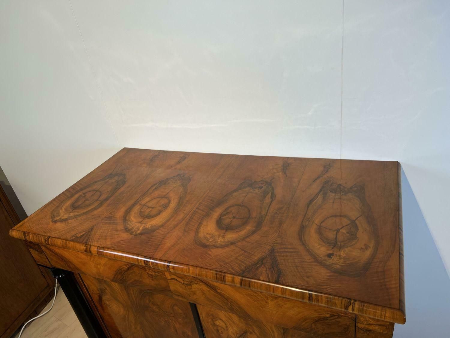 Large Biedermeier Half Cabinet, Walnut And Ebonised, South Germany, Circa 1820 photo vinterior