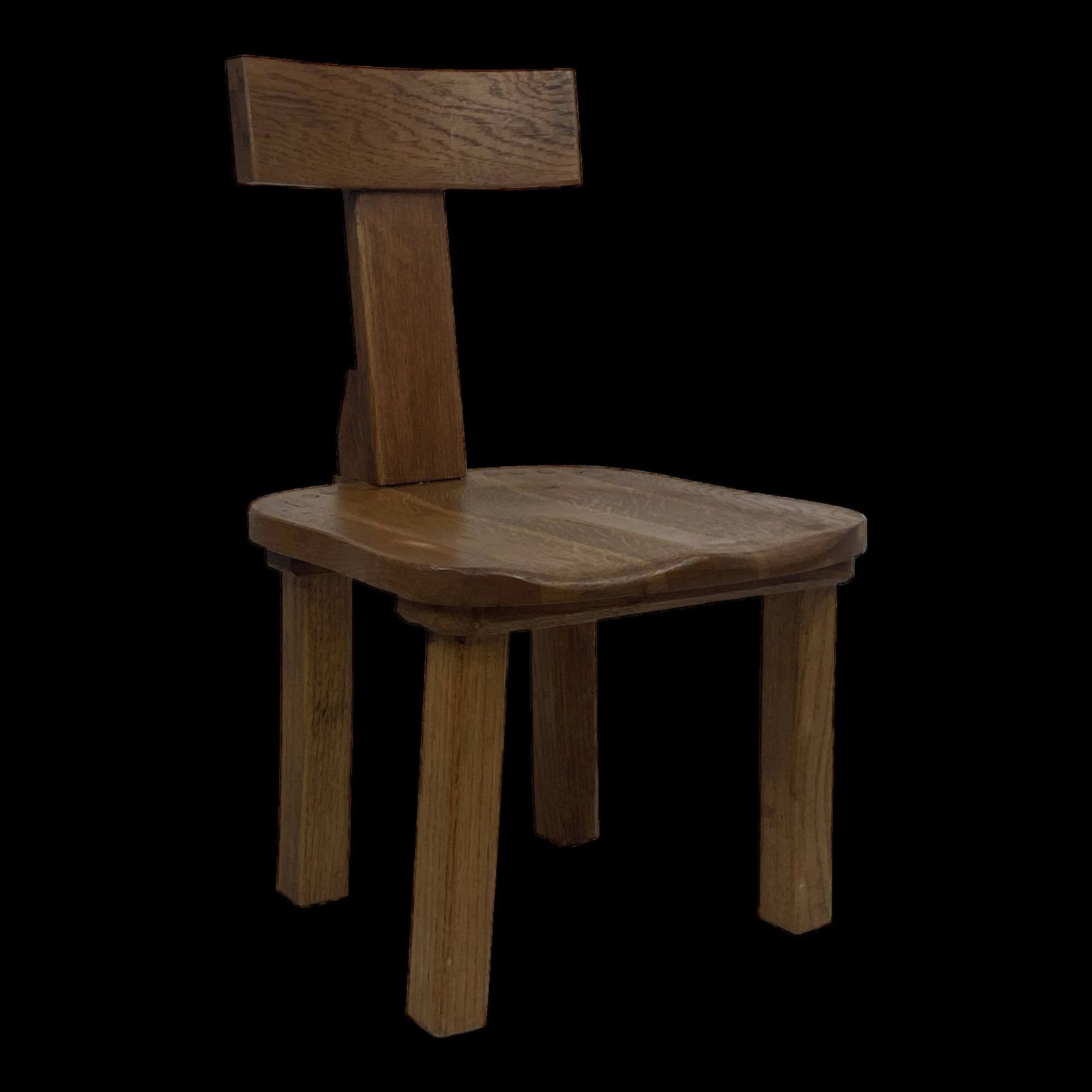 Brutalist Oak Low Chair Or Children's Chair, Dutch 1970s photo furniture