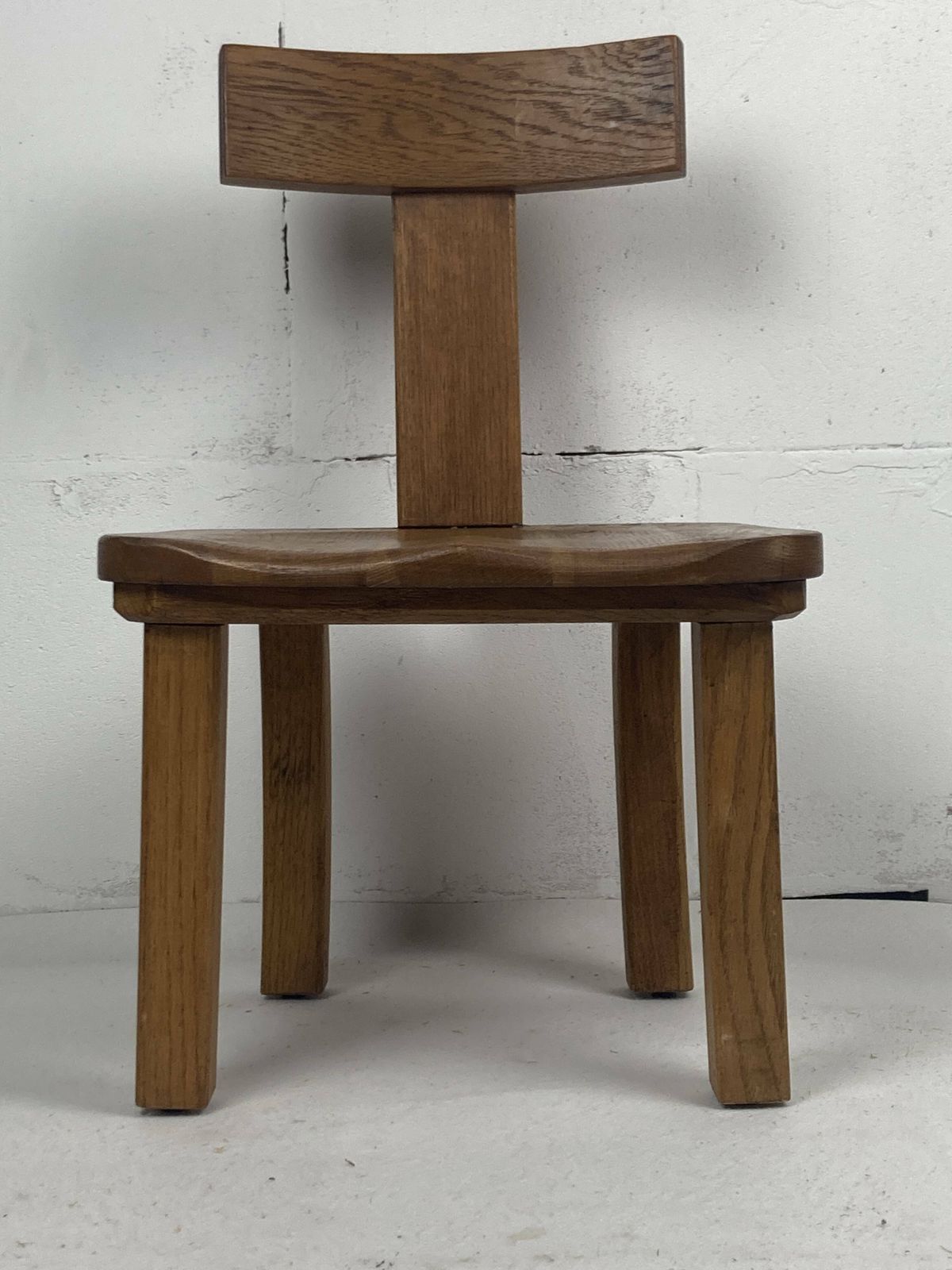 Brutalist Oak Low Chair Or Children's Chair, Dutch 1970s photo 315.0
