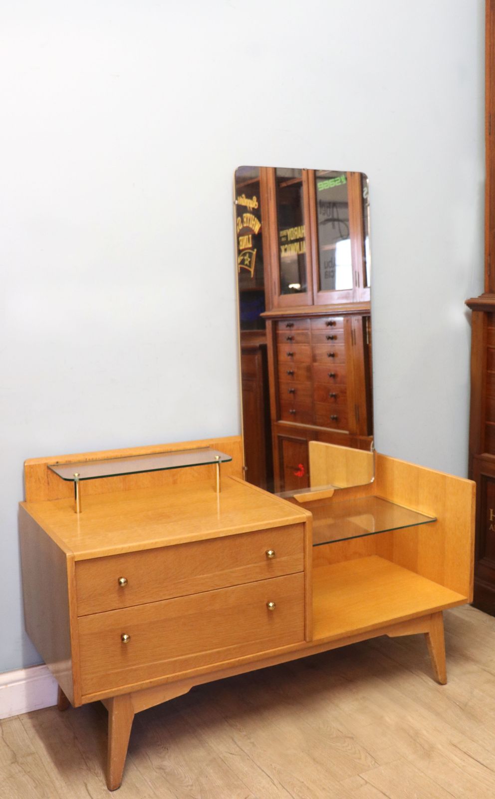 A Lovely & Unusual Light Oak Dressing Table By G Plan. photo furniture