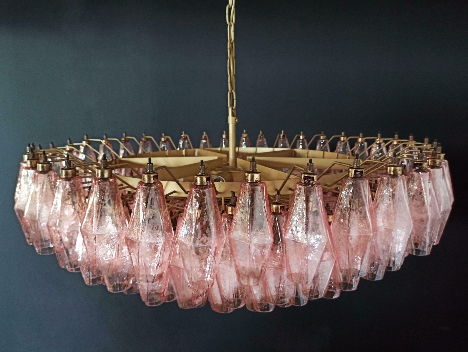 Charming Murano Glass Chandelier   185 Pink Poliedri photo 5937.0