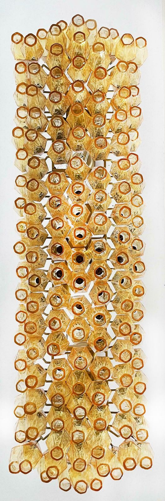 Gorgeous Murano Poliedri Chandelier   Carlo Scarpa Style   138 Amber Glasses photo Lighting