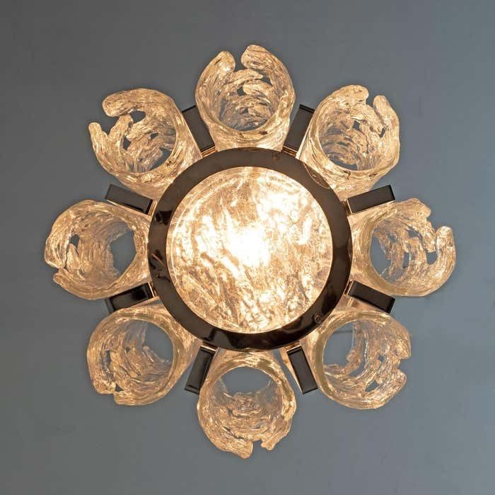 Carlo Nason Postmodern Italian Murano Glass Chandelier For Mazzega, 1970s photo vinterior