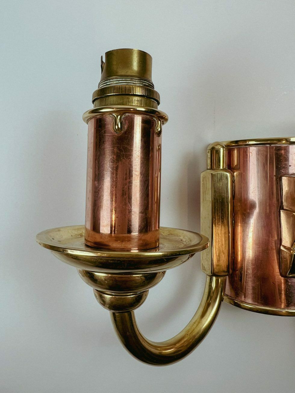 Set Of 2 Copper And Brass Wall Lamps, France – Set Of 2 Copper And Brass Wall Lamps, France photo vintage