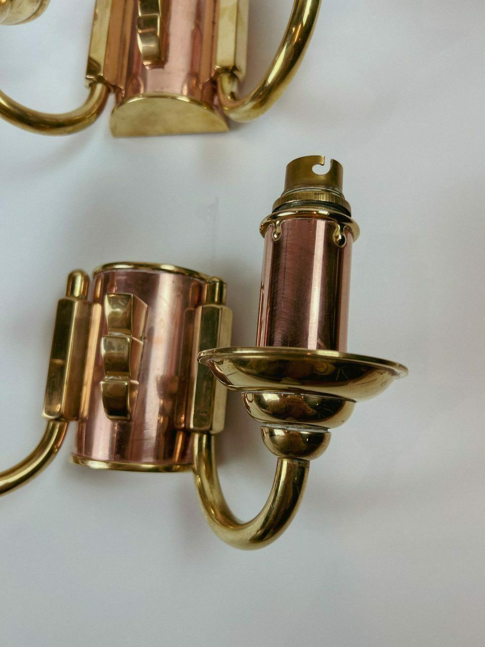 photo furniture Set Of 2 Copper And Brass Wall Lamps, France – Set Of 2 Copper And Brass Wall Lamps, France