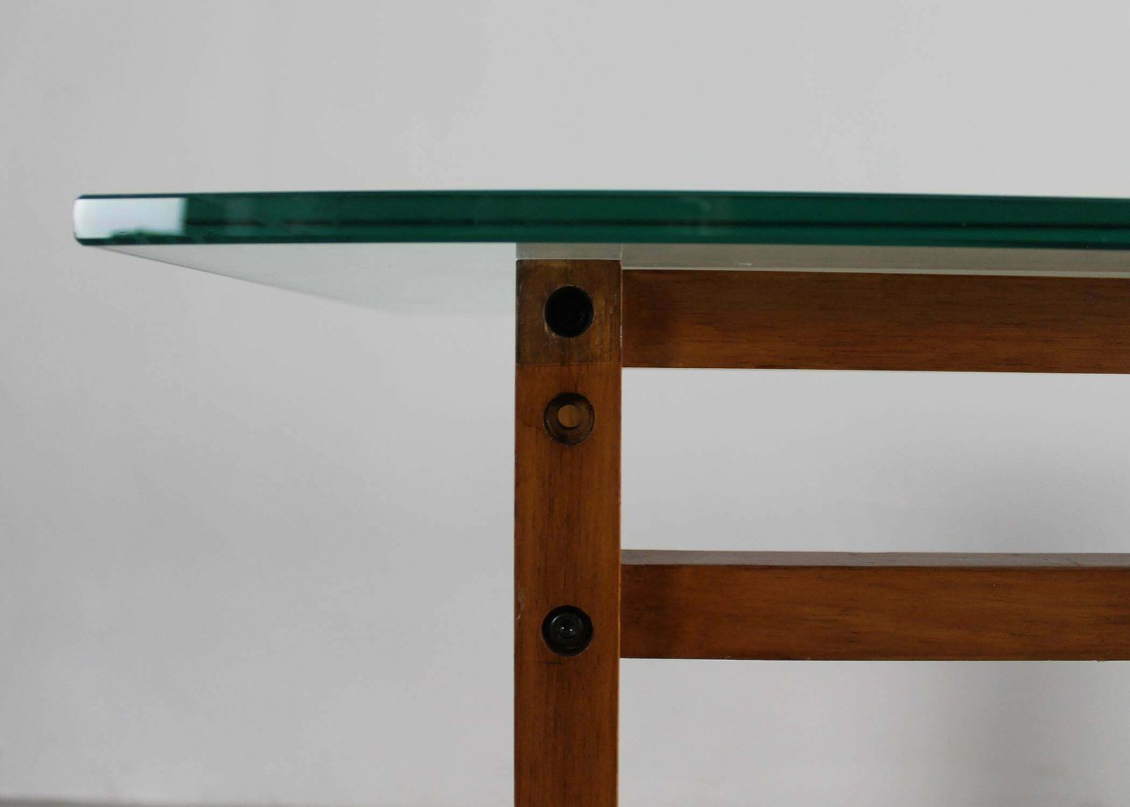 Lella & Massimo Vignelli Ara Console Table In Wood And Glass Driade 1974 Italy photo vinterior