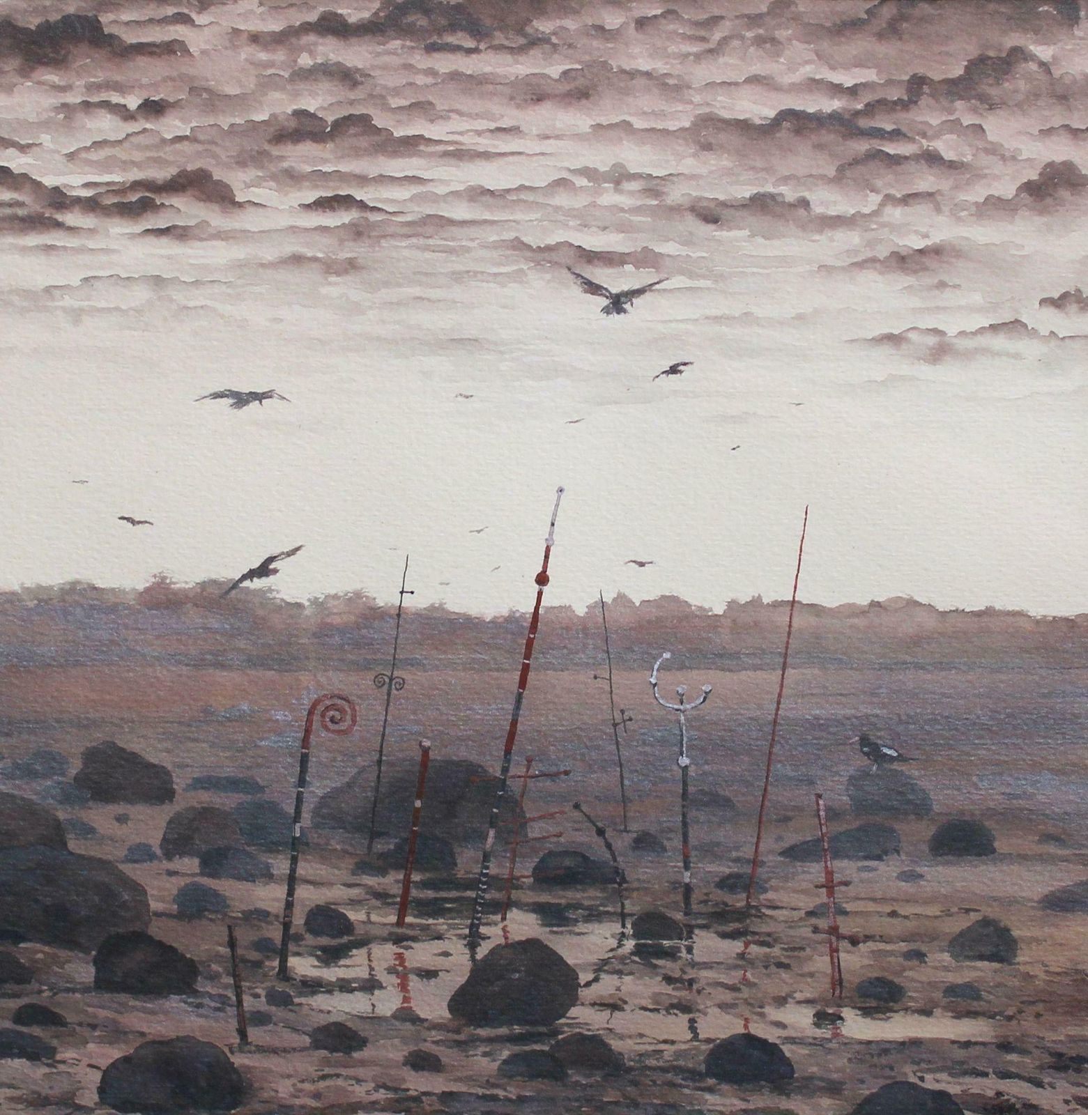 Gennady Sukhanov After The Rain. 1988, Paper, Watercolour, 28x27.5 Cm 1988