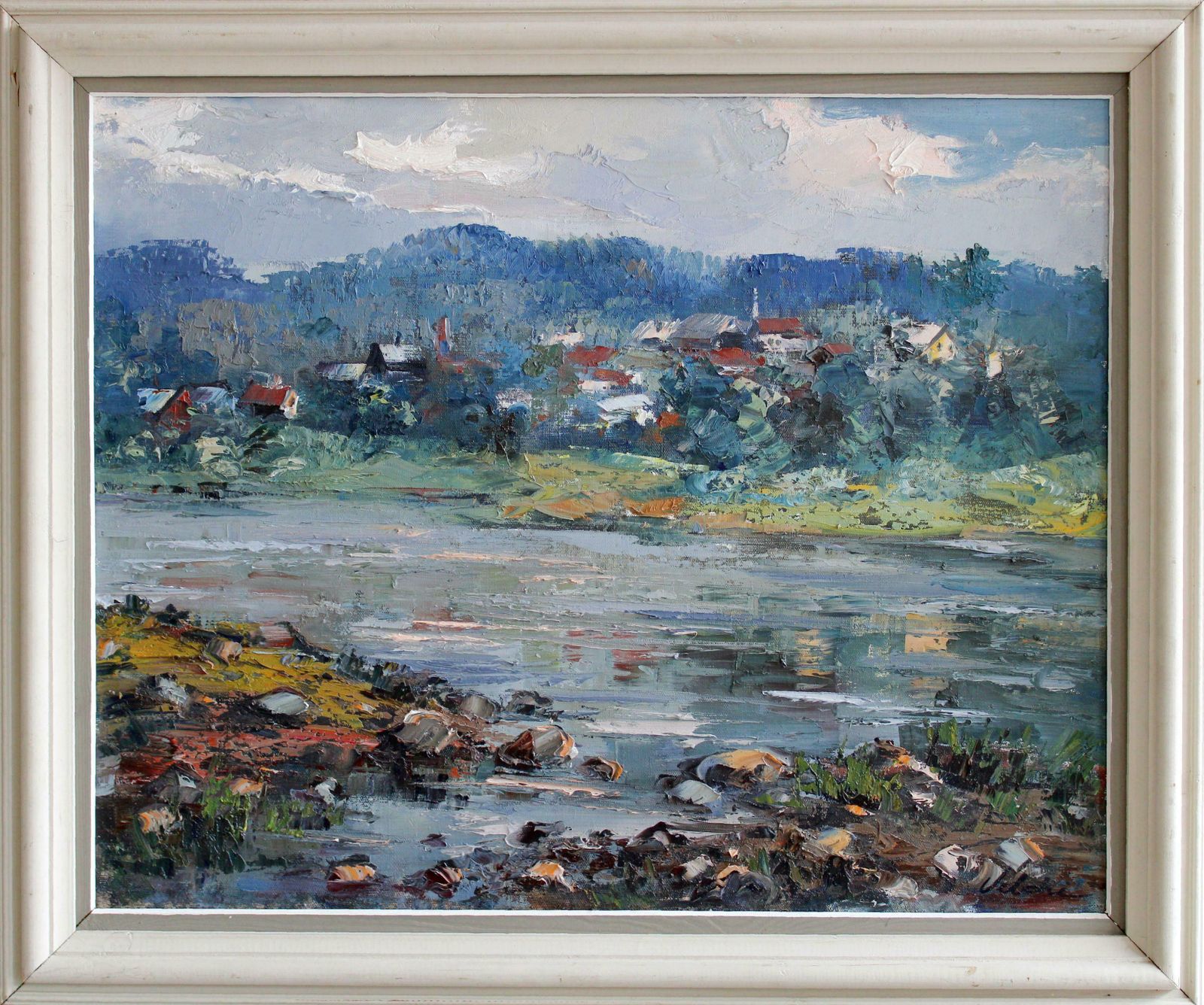 Harijs Veldre Daugava River Near Kraslava. 1986, Canvas, Oil, 1986 photo furniture