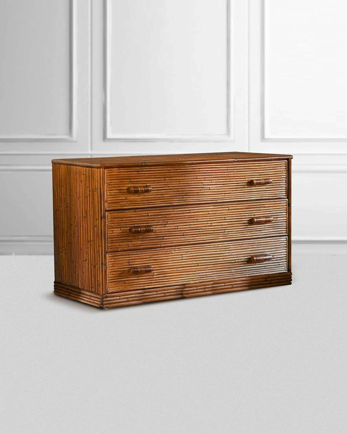 "Molto" Bamboo Chest Of Drawers With Leather Binding photo furniture