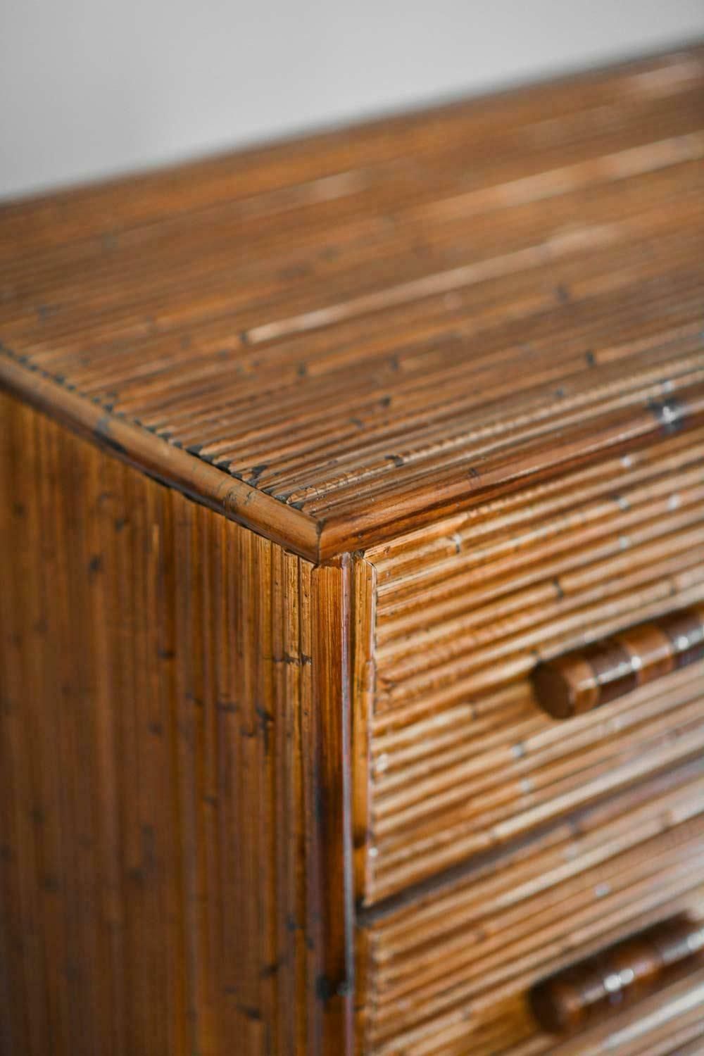 "Molto" Bamboo Chest Of Drawers With Leather Binding photo Furniture