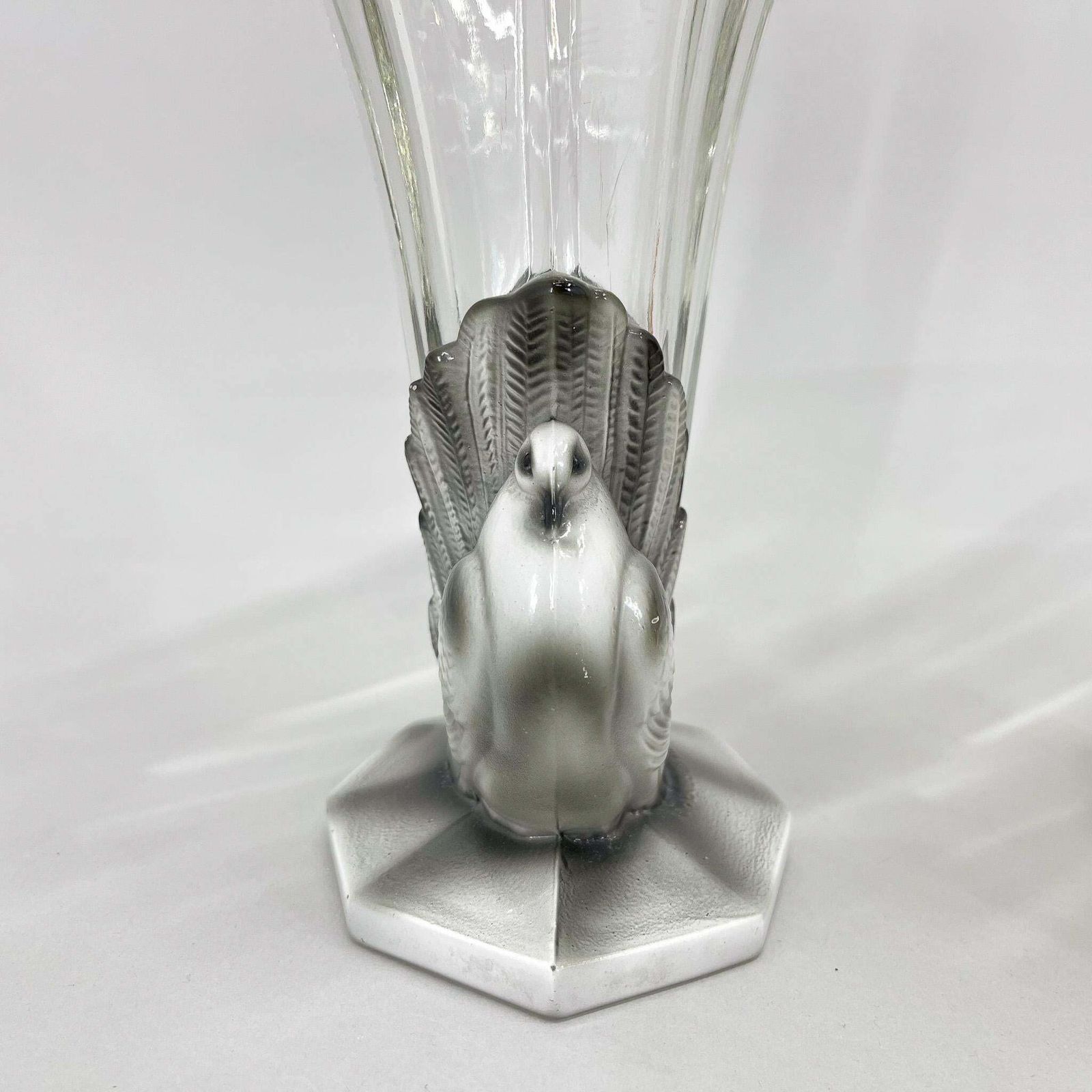 photo buy Set Of Two Art Deco Dove Birds Glass Vases By Josef Feigl, 1930s