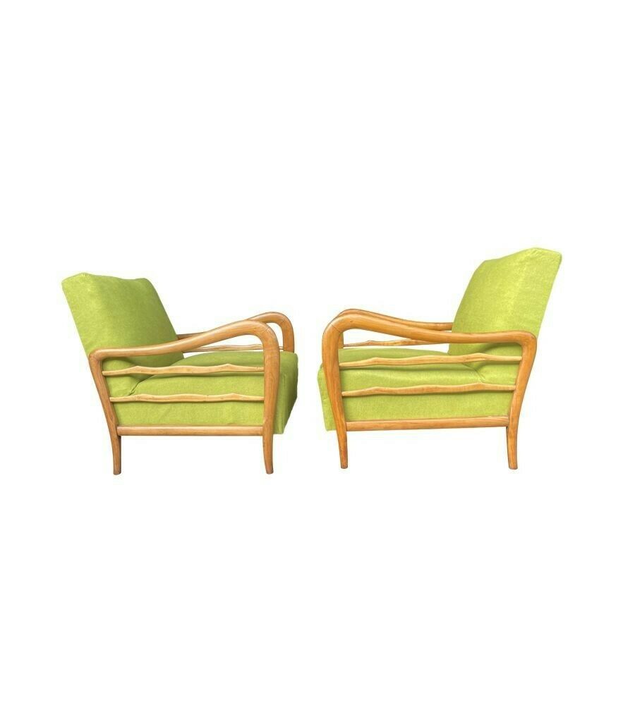 photo for sale A Wonderful Pair Of 1950s Italian Cherrywood Chairs By Paolo Buffa